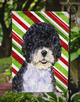 Portuguese Water Dog Candy Cane Holiday Christmas Flag Garden Size