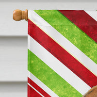 Bulldog English Candy Cane Holiday Christmas Flag Canvas House Size