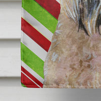 Wheaten Terrier Soft Coated Candy Cane Holiday Christmas Flag Canvas House Size