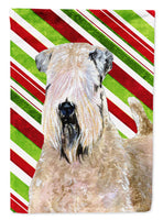 Wheaten Terrier Soft Coated Candy Cane Holiday Christmas Flag Garden Size