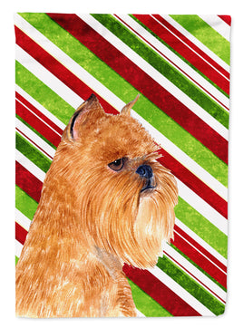 Brussels Griffon Candy Cane Holiday Christmas Flag Garden Size