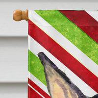 Doberman Candy Cane Holiday Christmas Flag Canvas House Size