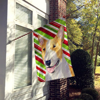 Bull Terrier Candy Cane Holiday Christmas Flag Canvas House Size