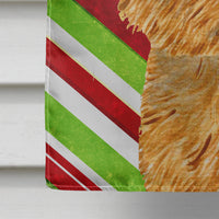 Norwich Terrier Candy Cane Holiday Christmas Flag Canvas House Size