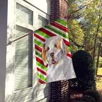 Clumber Spaniel Candy Cane Holiday Christmas Flag Canvas House Size