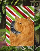 Chow Chow Candy Cane Holiday Christmas Flag Garden Size