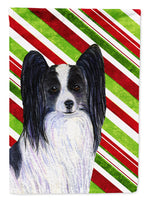 Papillon Candy Cane Holiday Christmas Flag Canvas House Size