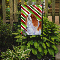 English Toy Spaniel Candy Cane Holiday Christmas Flag Garden Size