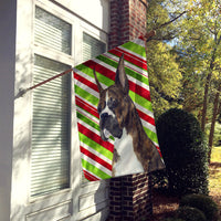 Boxer Candy Cane Holiday Christmas Flag Canvas House Size