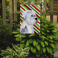 Boxer Candy Cane Holiday Christmas Flag Garden Size