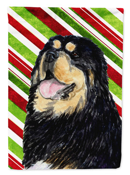 Tibetan Mastiff Candy Cane Holiday Christmas Flag Garden Size