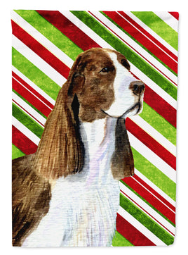 Springer Spaniel Candy Cane Holiday Christmas Flag Canvas House Size