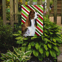 Springer Spaniel Candy Cane Holiday Christmas Flag Garden Size