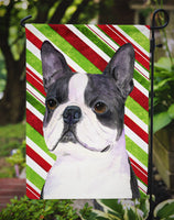 Boston Terrier Candy Cane Holiday Christmas Flag Garden Size