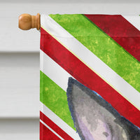 Chihuahua Candy Cane Holiday Christmas Flag Canvas House Size