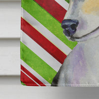 Chihuahua Candy Cane Holiday Christmas Flag Canvas House Size