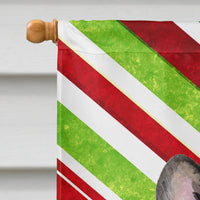 French Bulldog Candy Cane Holiday Christmas Flag Canvas House Size