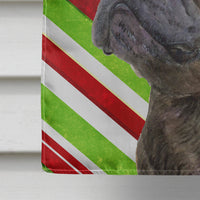 French Bulldog Candy Cane Holiday Christmas Flag Canvas House Size