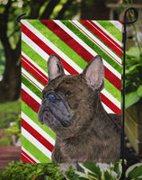 French Bulldog Candy Cane Holiday Christmas Flag Garden Size