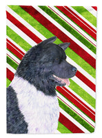 Akita Candy Cane Holiday Christmas Flag Canvas House Size