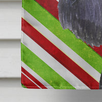 Schnauzer Candy Cane Holiday Christmas Flag Canvas House Size