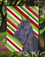 Schnauzer Candy Cane Holiday Christmas Flag Garden Size