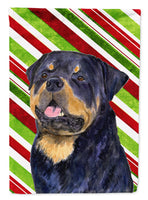 Rottweiler Candy Cane Holiday Christmas Flag Canvas House Size