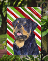 Rottweiler Candy Cane Holiday Christmas Flag Garden Size