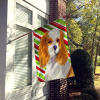 Cavalier Spaniel Candy Cane Holiday Christmas Flag Canvas House Size