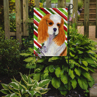 Cavalier Spaniel Candy Cane Holiday Christmas Flag Garden Size