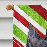 Scottish Terrier Candy Cane Holiday Christmas Flag Canvas House Size