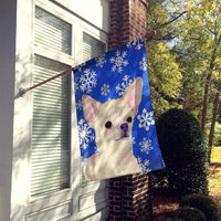 Chihuahua Winter Snowflakes Holiday Flag Canvas House Size