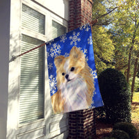 Chihuahua Winter Snowflakes Holiday Flag Canvas House Size