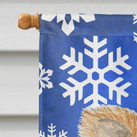 Chihuahua Winter Snowflakes Holiday Flag Canvas House Size