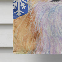 Chihuahua Winter Snowflakes Holiday Flag Canvas House Size