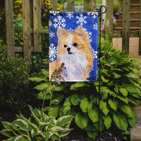 Chihuahua Winter Snowflakes Holiday Flag Garden Size