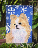 Chihuahua Winter Snowflakes Holiday Flag Garden Size