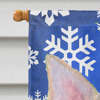 Chihuahua Winter Snowflakes Holiday Flag Canvas House Size