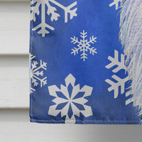 Borzoi Winter Snowflakes Holiday Flag Canvas House Size