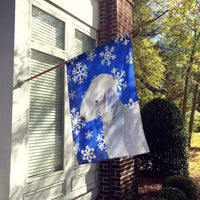 Bedlington Terrier Winter Snowflakes Holiday Flag Canvas House Size