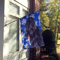 Briard Winter Snowflakes Holiday Flag Canvas House Size