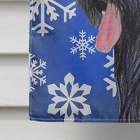 Briard Winter Snowflakes Holiday Flag Canvas House Size