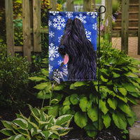 Briard Winter Snowflakes Holiday Flag Garden Size