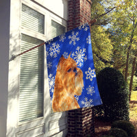 Brussels Griffon Winter Snowflakes Holiday Flag Canvas House Size