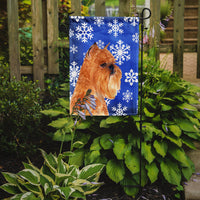 Brussels Griffon Winter Snowflakes Holiday Flag Garden Size