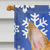 Bull Terrier Winter Snowflakes Holiday Flag Canvas House Size