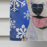 Bull Terrier Winter Snowflakes Holiday Flag Canvas House Size