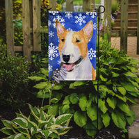 Bull Terrier Winter Snowflakes Holiday Flag Garden Size