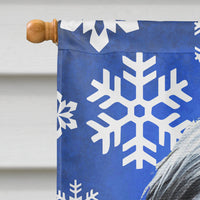 Bearded Collie Winter Snowflakes Holiday Flag Canvas House Size