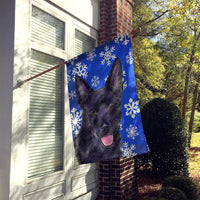 Australian Kelpie Winter Snowflakes Holiday Flag Canvas House Size